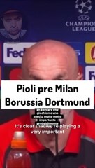 Stefano Pioli nel pre Milan Borussia CHAMPIONS League
