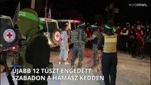 12 újabb túsz indult haza a Hamász fogságából kedd este