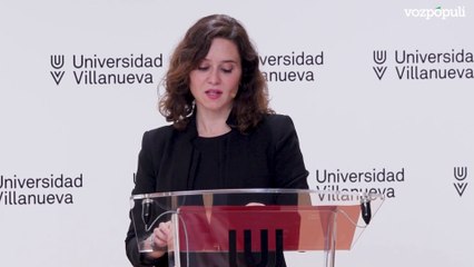 Ayuso advierte de que son tiempos "muy convulsos" con una "preocupante pérdida de libertad"