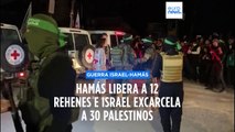 Hamás libera a doce rehenes e Israel liberará a 30 palestinos entre niños y mujeres