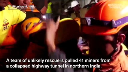 'Rat miners' rescue 41 men from India tunnel after machines failed