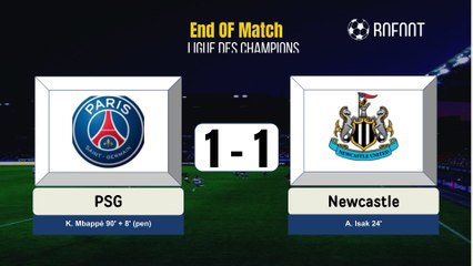 PSG 1-1 Newcastle highlights, goals and stats
