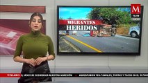 Migrantes sufren lesiones tras volcadura de camioneta en Mapastepec, Chiapas