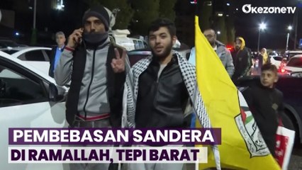 Warga Menyambut Kedatangan Bus yang Membawa Tahanan Israel yang Dibebaskan