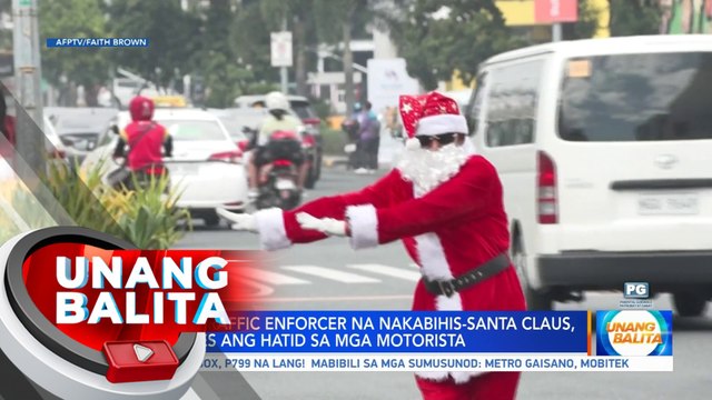 Dancing traffic enforcer na nakabihis-Santa Claus, good vibes ang hatid sa mga motorista | UB