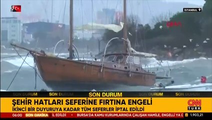 Deniz ulaşımına fırtına engeli!