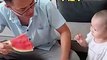 Baby Giving Watermelon To His Grandmother And Mother | Babies Funny Moments | Baby Funny Reactions #baby #babies #beautiful #cutebabies #fun #love #cute #funny