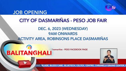 Job Fair, isasagawa sa Dasmariñas City | BT