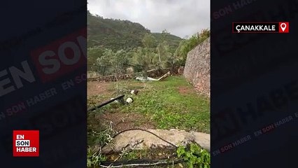 Çanakkale'de fırtınanın çatısını uçurduğu ev harabeye dündü