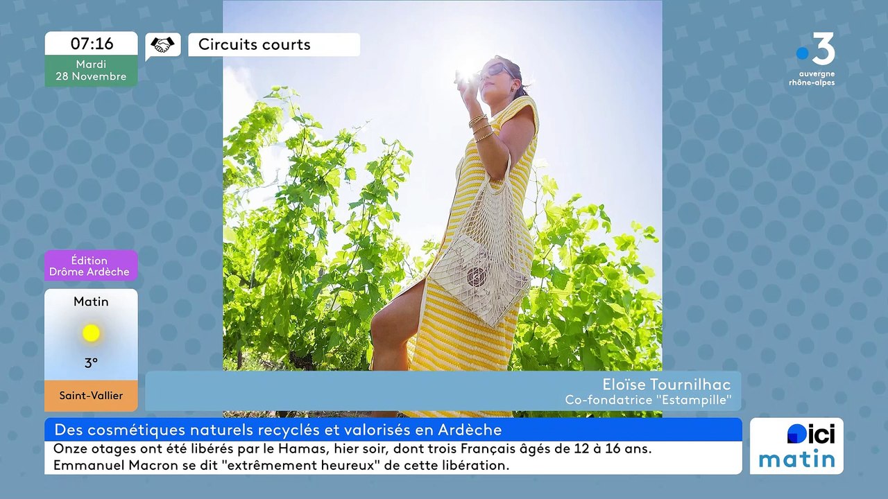 A Sarras, "Estampille Cosmétiques", des cosmétiques qui commencent leurs vies dans les vignobles bio ardéchois