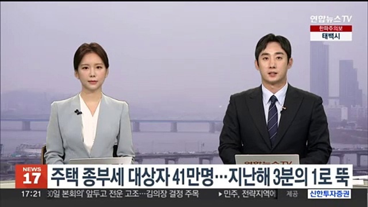 주택 종부세 대상자 41만명…지난해 3분의 1로 뚝