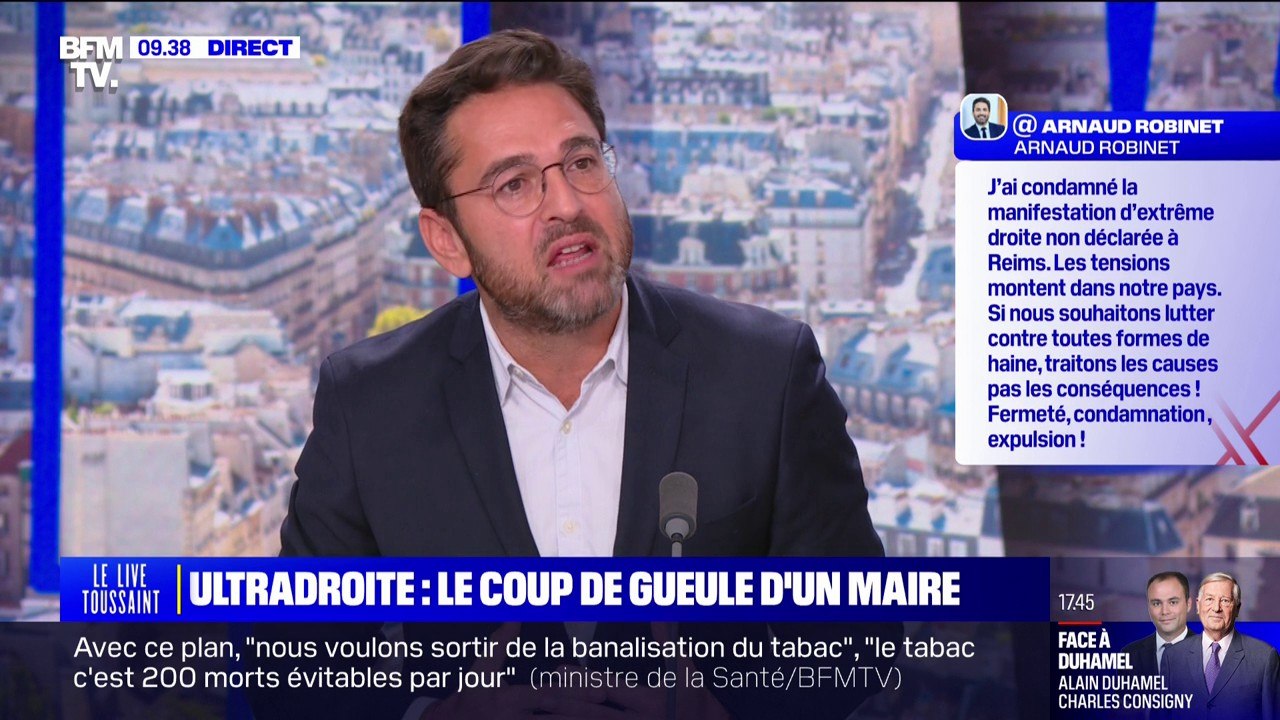 Manifestation d'ultradroite à Reims: "Nous avons une fracture au sein de la  société", estime Arnaud Robinet, maire de la ville - Vidéo Dailymotion