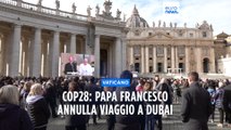 Annullato il viaggio di Papa Francesco a Dubai, non potrà partecipare alla Cop28