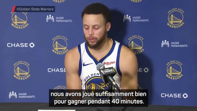 Warriors - Curry : C'est une pilule difficile à avaler