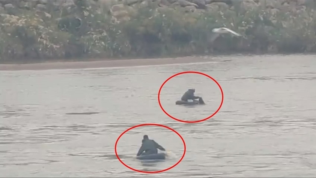 Dicle Nehri'ne atlayan kız kardeşlerden Zilan'ın kurtarılma anı kamerada