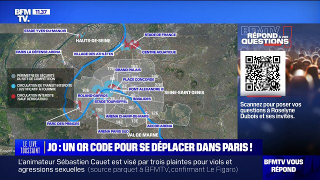 Faudra-t-il un QR Code et des justificatifs pour pouvoir se déplacer dans Paris pendant les Jeux olympiques en 2024? BFMTV répond à vos questions