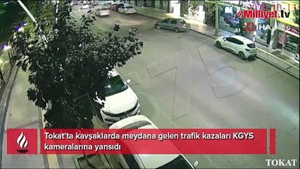 Tokat'ta gerçekleşen kazalar kameralara yansıdı