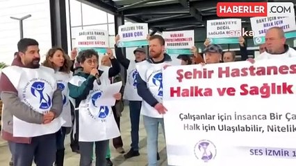 Download Video: Ses İzmir'den Bayraklı Şehir Hastanesi Önünde Eylem: 