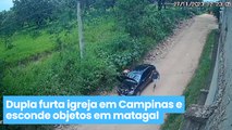 Bandidos furtam igreja e escondem objetos no meio do mato