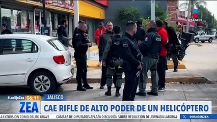 Rifle de alto poder cae de un helicoptero en Guadalajara, Jalisco
