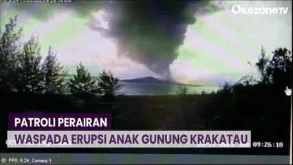 Download Video: Erupsi Anak Gunung Krakatau, Satpolair Polres Lampung Selatan Gelar Patroli Perairan