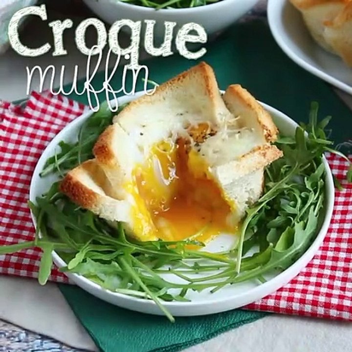 Croque muffin de jamón y queso