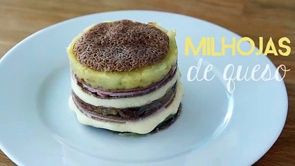 Milhojas de queso fundido y patata