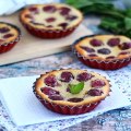 Mini clafoutis de cerezas y almendras sin gluten