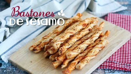 Bastones de hojaldre y sésamo