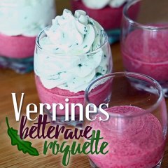 Vasitos de remolacha y mousse de rúcula