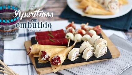 Cuarteto de aperitivos con embutido