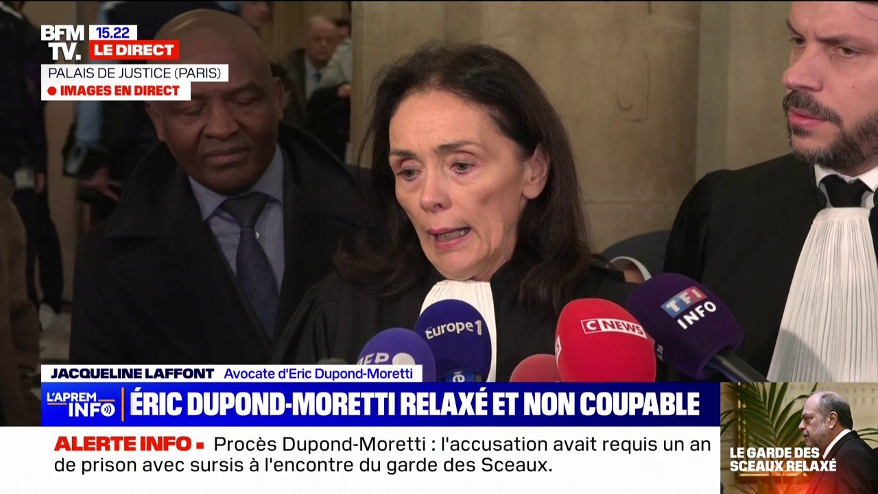 Éric Dupond-Moretti relaxé: "C'est un terme qui est mis à ces années d'accusations sans preuve et sans fondement", affirme son avocate