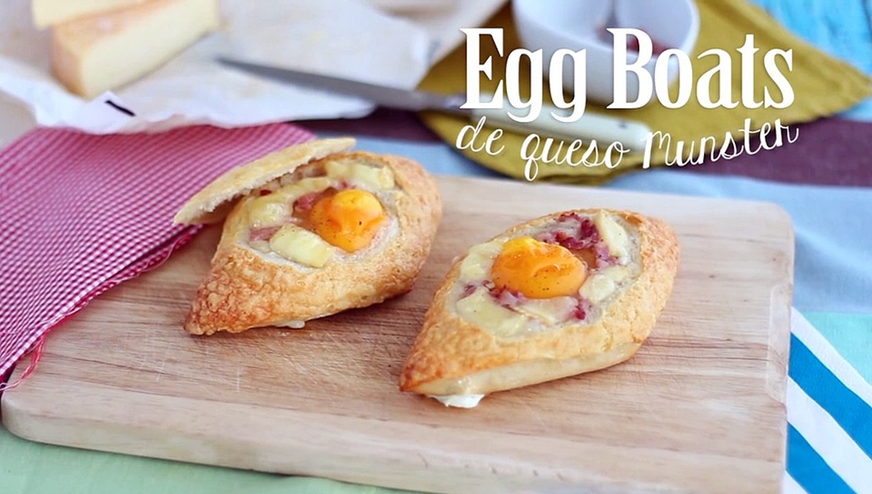Egg boat de bacon y queso munster