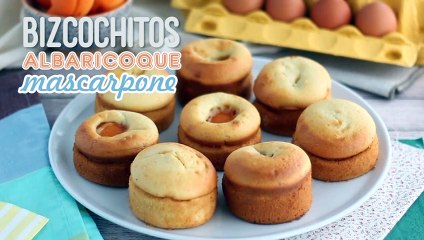Bizcochitos albaricoque rellenos de mascarpone