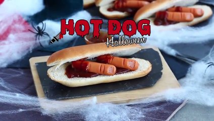 Hot dog sangrantes de halloween