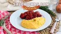 Salchichas en salsa con polenta