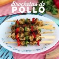 Brochetas de pollo y pimiento