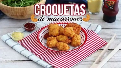 Croquetas de macarrones con jamón y queso