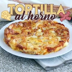 Tortilla de patatas y queso al horno