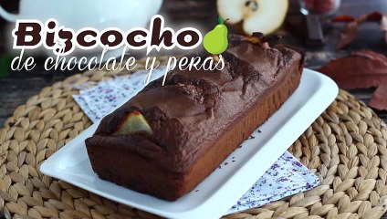 Bizcocho de chocolate y peras
