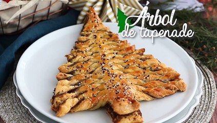 Árbol de navidad, hojaldre y tapenade (paté de aceitunas)