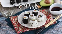 Makis de salmón ahumado y aguacate. sushi