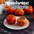 Mandarinas de halloween con mousse de chocolate