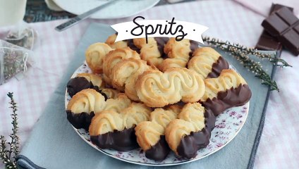 Galletas spritz con chocolate (pastas de té)