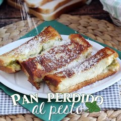 Tostadas francesas al pesto