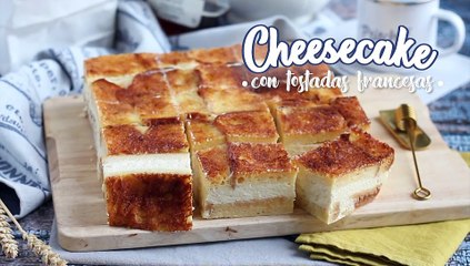 Barritas de cheesecake y tostadas francesas (french toast cheesecake bars)