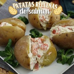 Patatas asadas rellenas de salmón ahumado y queso crema