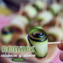 Rollitos de calabacín y salmón ahumado