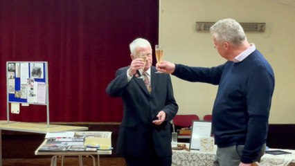 Toast to Malcolm Vallance 40 years as clerk at Sandford Parish Council 11.23IMG_1053