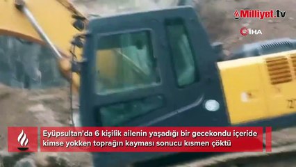 Descargar video: Eyüpsultan’da yaşanan toprak kayması kamerada